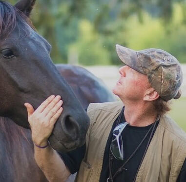 Woody with Onyx Man with horse